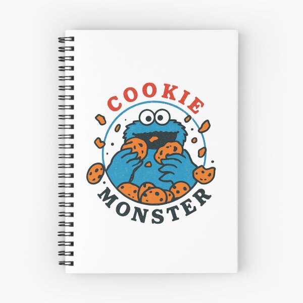 Item preview, Blue Cookie Monster — Funny Cartoon Monster Jumping on Chocolate Chip Cookies designed and sold by Colorful-Garden.