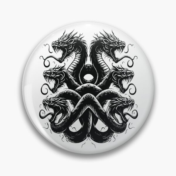 Item preview, Ornate Multi Headed Hydra Serpent Mythical Art designed and sold by RamyGallery.