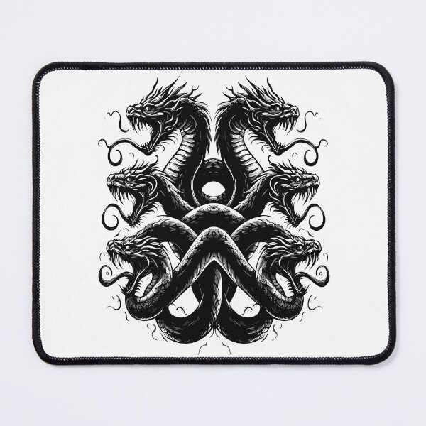 Item preview, Ornate Multi Headed Hydra Serpent Mythical Art designed and sold by RamyGallery.