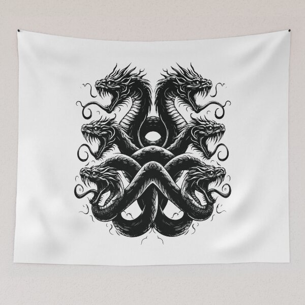 Item preview, Ornate Multi Headed Hydra Serpent Mythical Art designed and sold by RamyGallery.