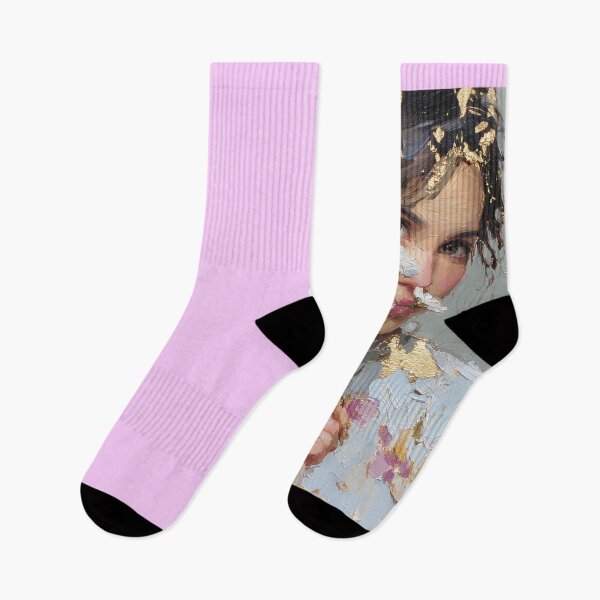 Item preview, Elegant Woman with Daisies and Gold Leaf Art designed and sold by colorful-white.