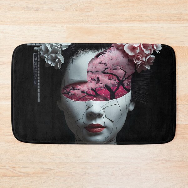 Item preview, Broken Porcelain Geisha - Surreal Japanese Sakura Garden and Fractured Doll Art designed and sold by UnRealS.
