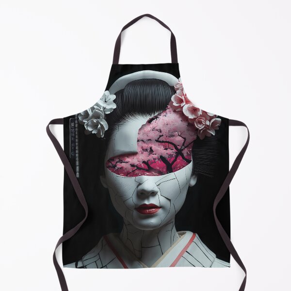 Item preview, Broken Porcelain Geisha - Surreal Japanese Sakura Garden and Fractured Doll Art designed and sold by UnRealS.