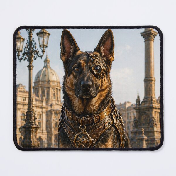 Item preview, German Shepherd – PET_ALERT_PROTECTIVE_STANCE - Square - Apparel - Light_Industrial designed and sold by Altered Art By Steve.