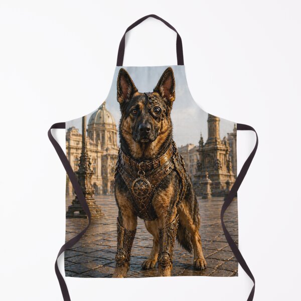 Item preview, German Shepherd – PET_ALERT_PROTECTIVE_STANCE - Square - Apparel - Light_Industrial designed and sold by Altered Art By Steve.