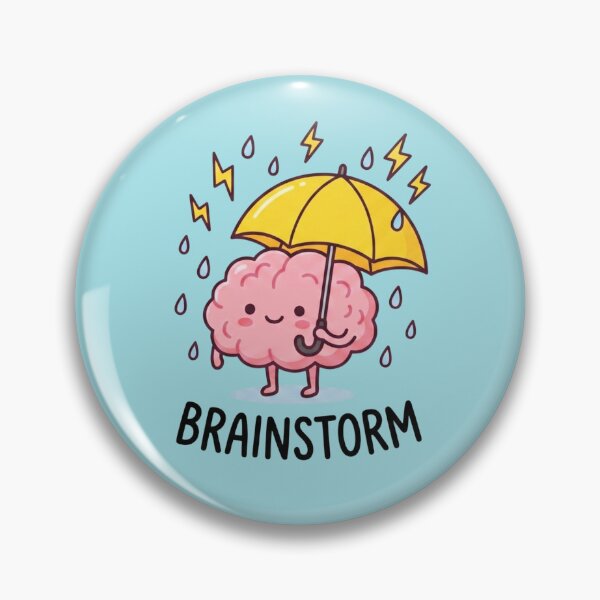Item preview, Brainstorm Funny Kawaii Brain Weather Pun designed and sold by TinyJoy Studio.