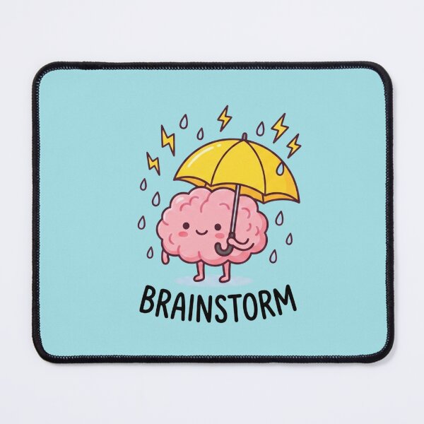 Item preview, Brainstorm Funny Kawaii Brain Weather Pun designed and sold by TinyJoy Studio.