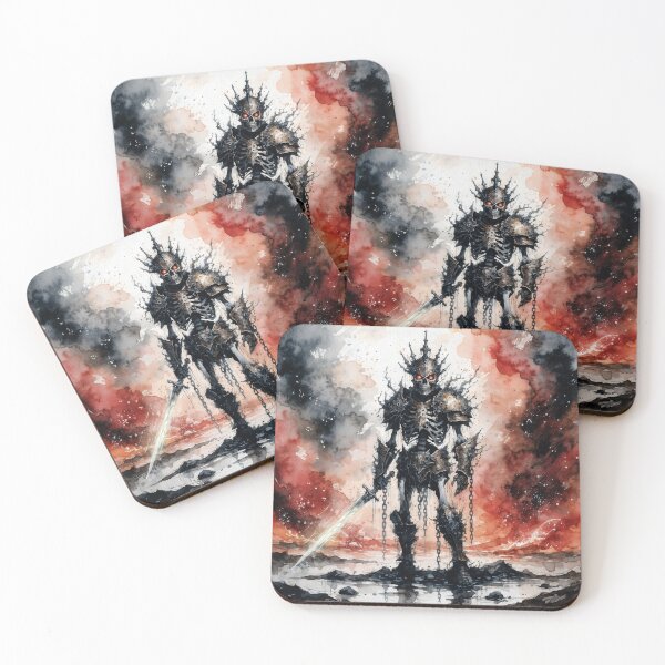 Item preview, Cursed Undead King – Dark Fantasy Watercolor Skeleton Warrior Art designed and sold by cr6zym1nd.