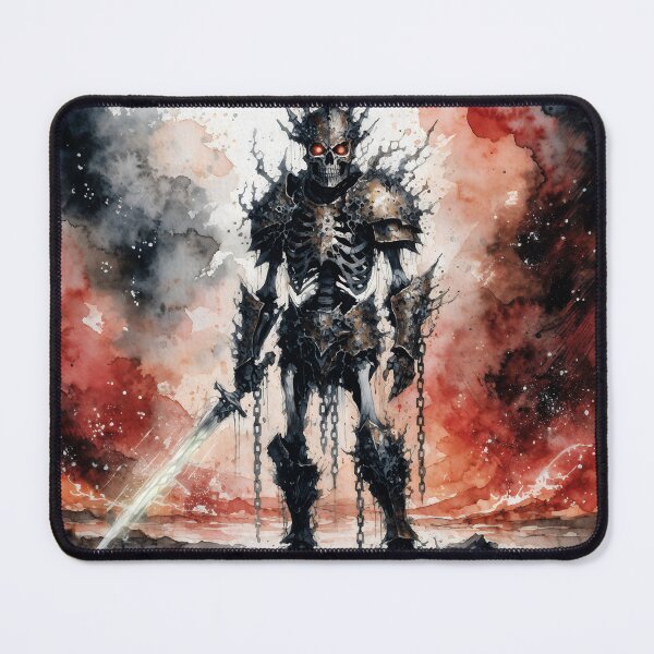 Item preview, Cursed Undead King – Dark Fantasy Watercolor Skeleton Warrior Art designed and sold by cr6zym1nd.