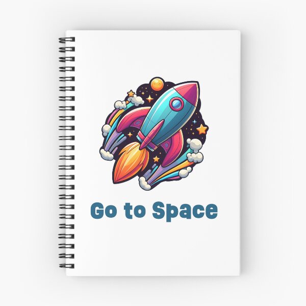 Item preview, Colorful Spaceship Go to Space – Vibrant Sci-Fi Illustration with Bold Typography designed and sold by BobaBunny76.