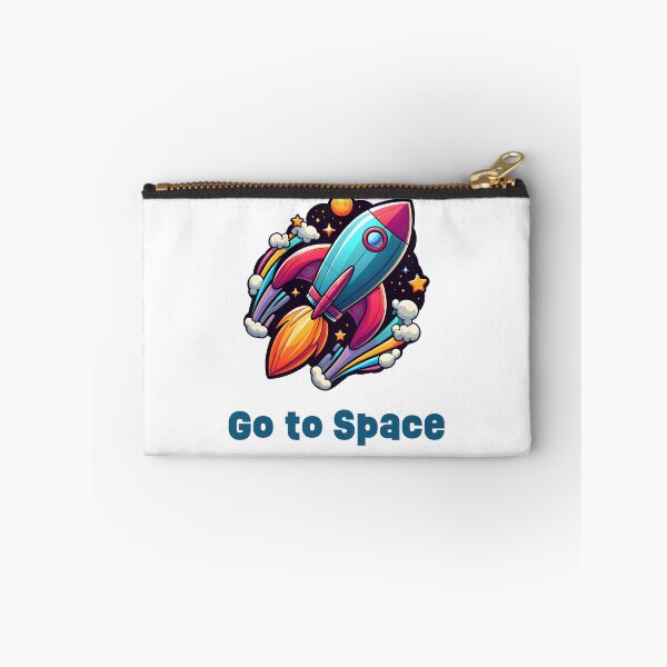 Item preview, Colorful Spaceship Go to Space – Vibrant Sci-Fi Illustration with Bold Typography designed and sold by BobaBunny76.