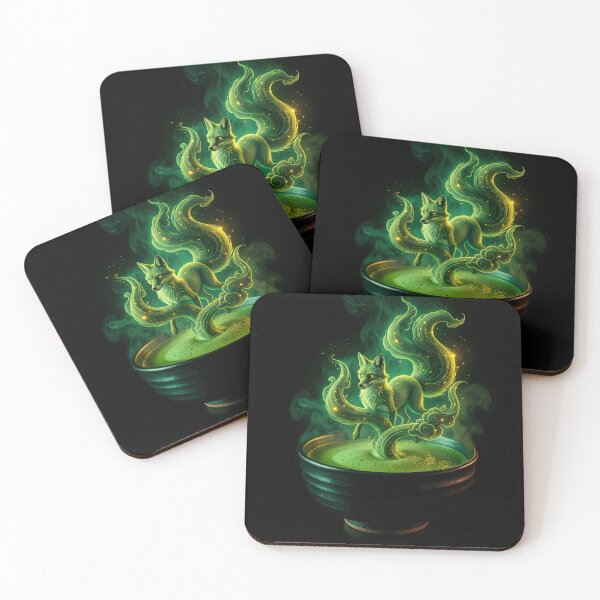 Item preview, Matcha Kitsune: Emerald Mist Spirit designed and sold by BGM by AI.