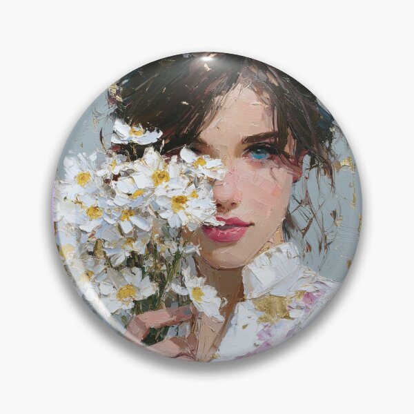 Item preview, Radiant Woman with Daisies and Gold Accents designed and sold by colorful-white.