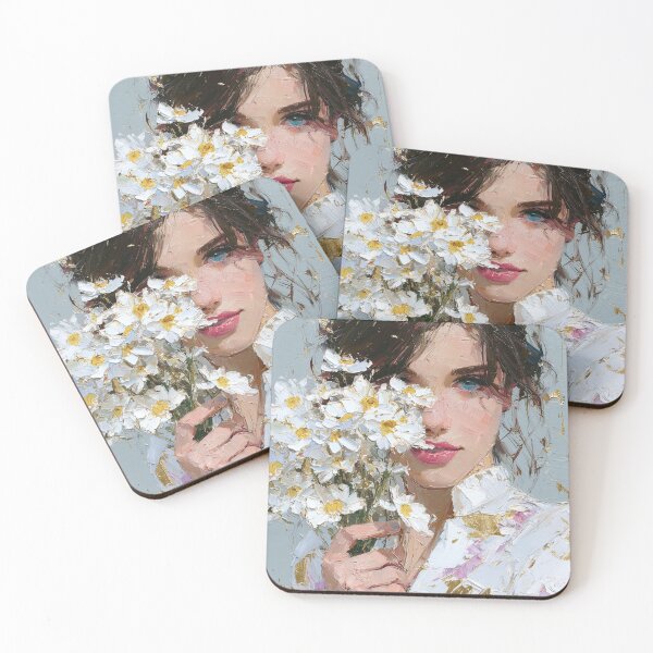 Item preview, Radiant Woman with Daisies and Gold Accents designed and sold by colorful-white.