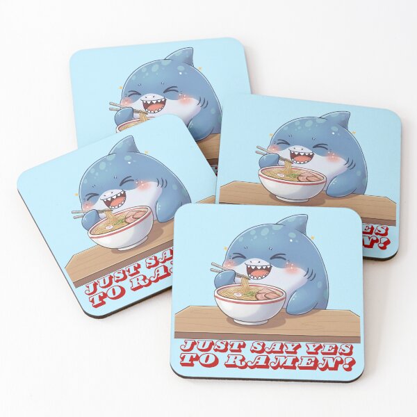 Item preview, Just Say Yes to Ramen! Funny Shark designed and sold by Nature's Chibis.