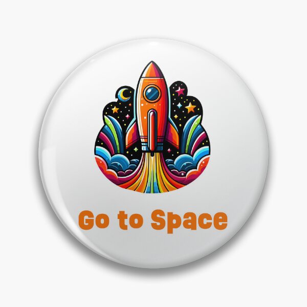 Item preview,  Colorful Spaceship Go to Space – Vibrant Sci-Fi Illustration with Bold Typography designed and sold by BobaBunny76.