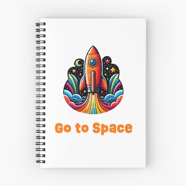 Item preview,  Colorful Spaceship Go to Space – Vibrant Sci-Fi Illustration with Bold Typography designed and sold by BobaBunny76.