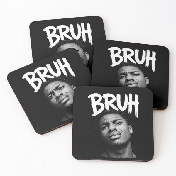 Item preview, Bruh Meme Face – Funny Reaction Black & White Typography Art designed and sold by ThreadTheory976.