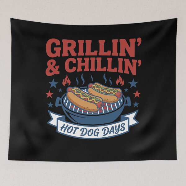 Item preview, 4th Of July Grillin' Chillin' Hot Dog BBQ Funny designed and sold by KroghDs.