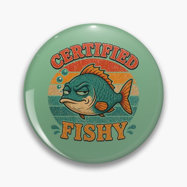 Item preview, Certified Fishy Fish Retro Fishing graphic designed and sold by byaga.