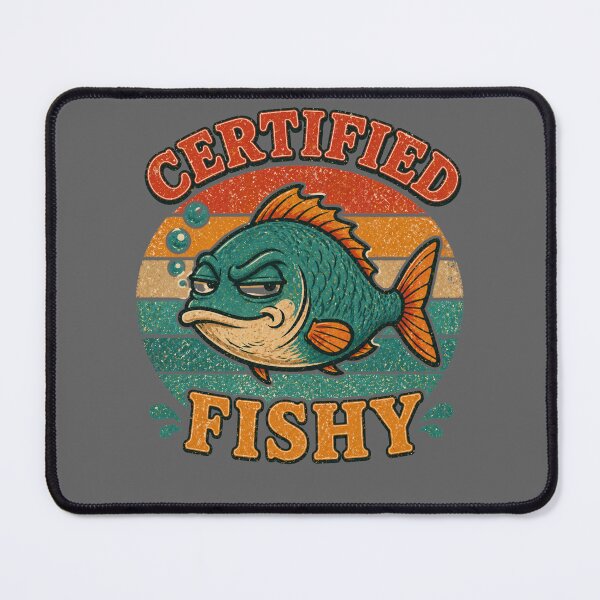 Item preview, Certified Fishy Fish Retro Fishing graphic designed and sold by byaga.