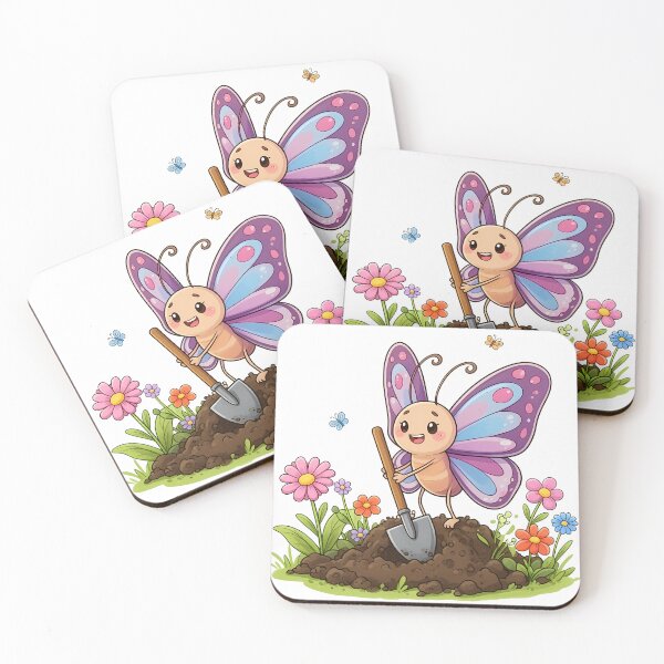 Item preview, Butterfly Gardening | Cute Spring Garden Illustration designed and sold by WrenAndWhimsy.