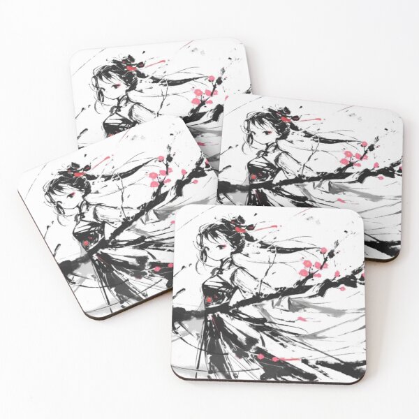 Item preview, Cherry Blossom Ink – Minimalist Anime Girl designed and sold by EchoWave11.