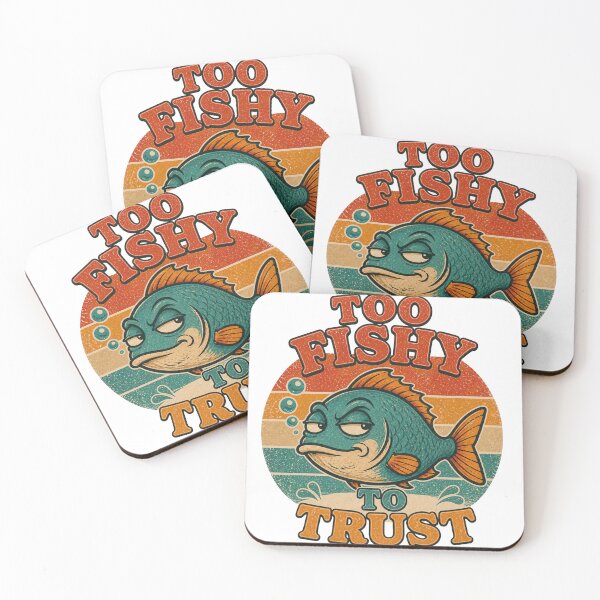 Item preview, Too Fishy to trust Fish Retro Fishing graphic designed and sold by byaga.