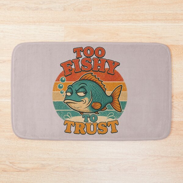 Item preview, Too Fishy to trust Fish Retro Fishing graphic designed and sold by byaga.