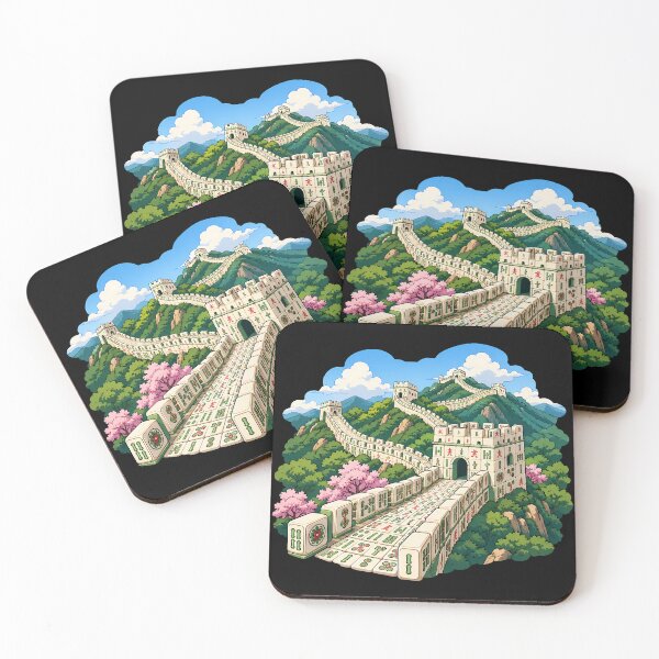 Item preview, Mahjong Great Wall designed and sold by Funny Vintage Stickers And T-Shirts.