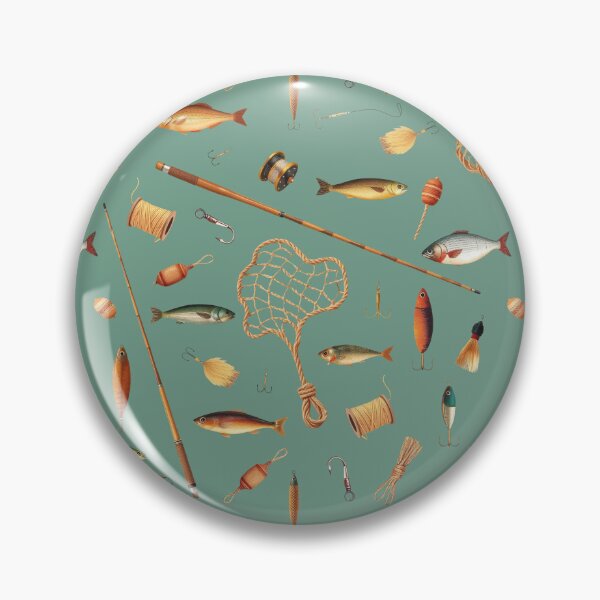 Item preview, Vintage Fishing Accessories Pattern | Gift for Fishing Lover designed and sold by UnhingedBird.