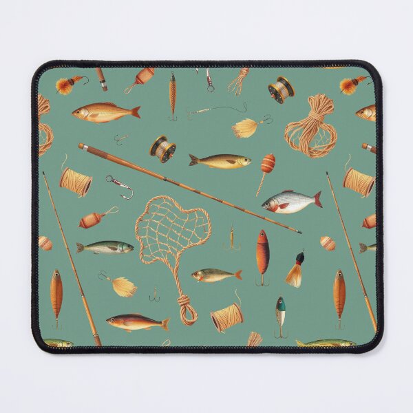 Item preview, Vintage Fishing Accessories Pattern | Gift for Fishing Lover designed and sold by UnhingedBird.