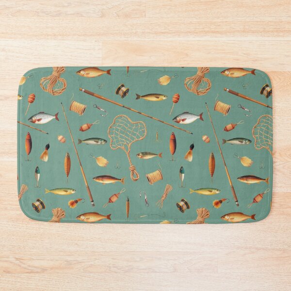 Item preview, Vintage Fishing Accessories Pattern | Gift for Fishing Lover designed and sold by UnhingedBird.