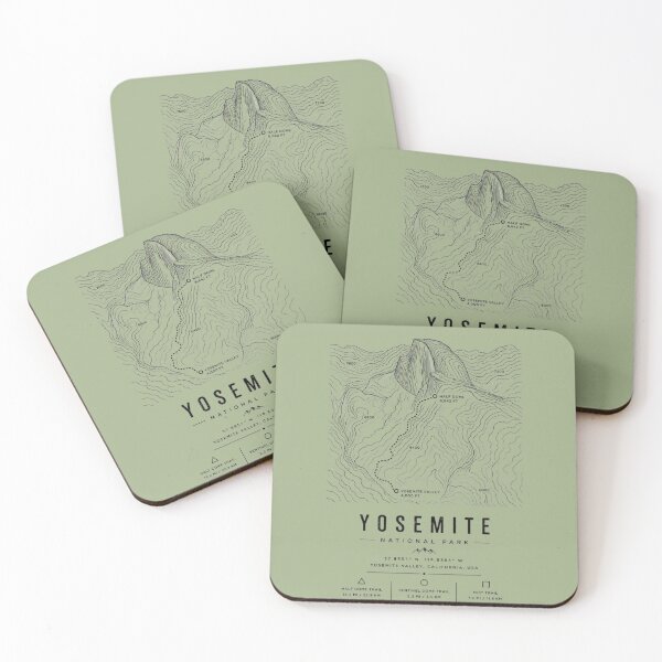 Item preview, Yosemite National Park Topographic Map – Half Dome Hiking Trail Minimalist Art designed and sold by TheClockOutClub.