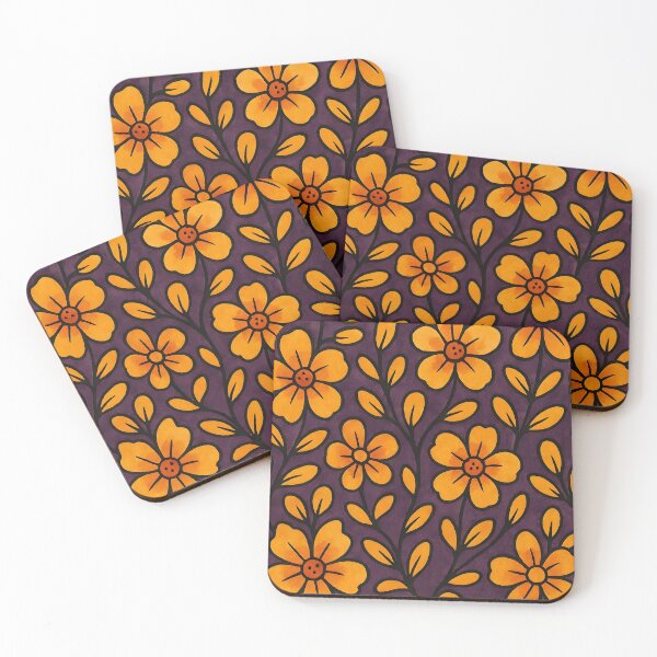 Item preview, Yellow and Orange Flowers Pattern  designed and sold by GraphicsClub.