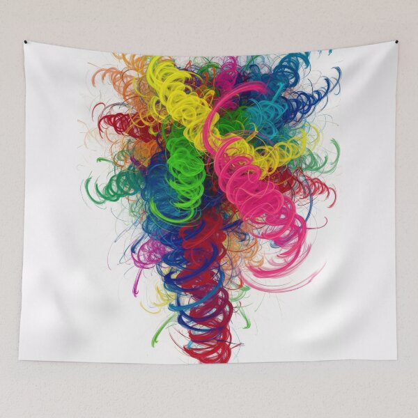 Item preview, Vibrant Abstract Swirling Neon Energy Lines Art designed and sold by PixorStudio.