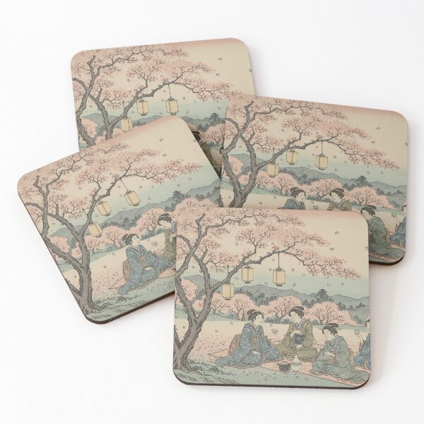 Item preview, Cherry Blossom Tea Party — Ukiyo-e Hanami Japanese Art designed and sold by Ukiyo Creatures.
