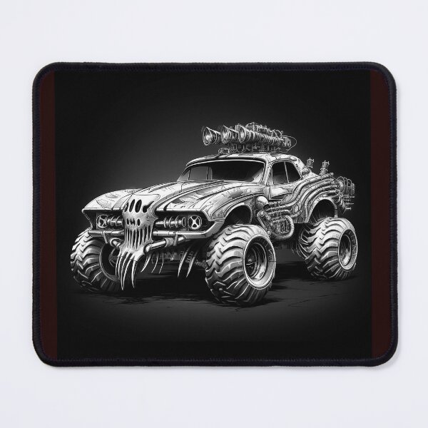 Item preview, Monster Truck Off Road Vehicle Black and White Graphic Art designed and sold by inkoutninja.