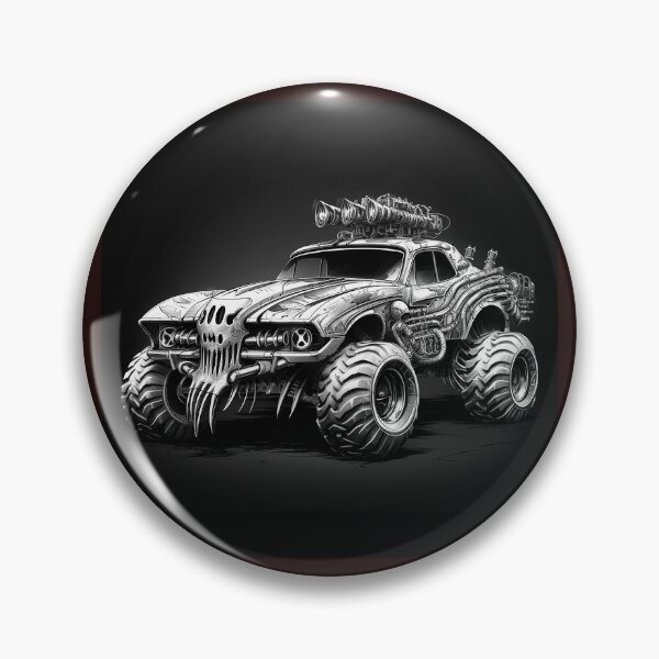 Item preview, Monster Truck Off Road Vehicle Black and White Graphic Art designed and sold by inkoutninja.