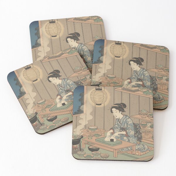 Item preview, Evening Kitchen by Lantern Light — Ukiyo-e Japanese Home Art designed and sold by Ukiyo Creatures.