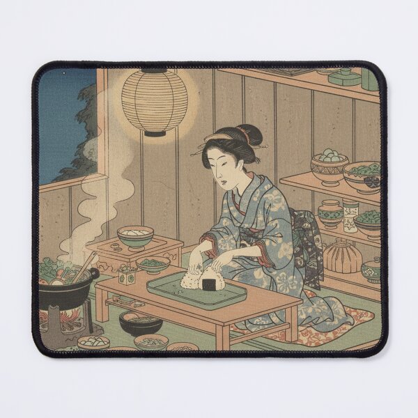 Item preview, Evening Kitchen by Lantern Light — Ukiyo-e Japanese Home Art designed and sold by UkiyoExplained.