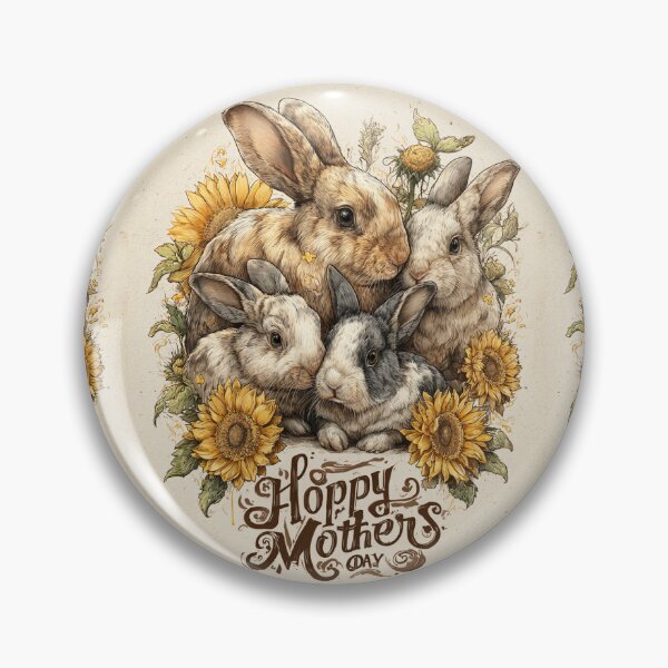 Item preview, Hoppy Mother’s Day Bunnies & Sunflowers  designed and sold by aiartfs.