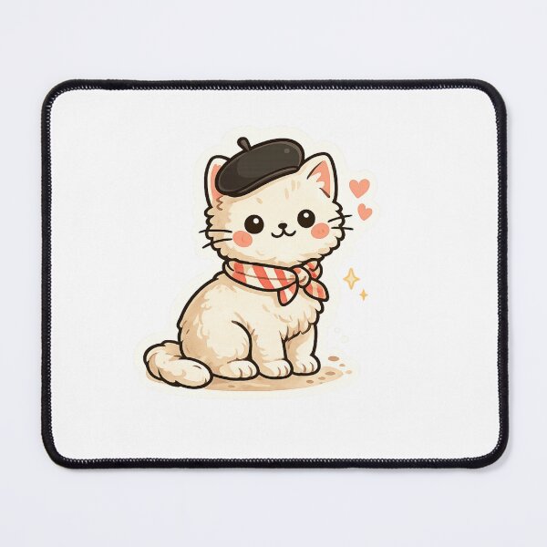 Item preview, Cute Paris Cat Sticker – Kawaii French Kitty Design designed and sold by ZYNORAworld.