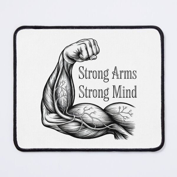Item preview, Strong Arms Strong Mind – Fitness Motivation Gym Quote Design designed and sold by Sparkofart07.
