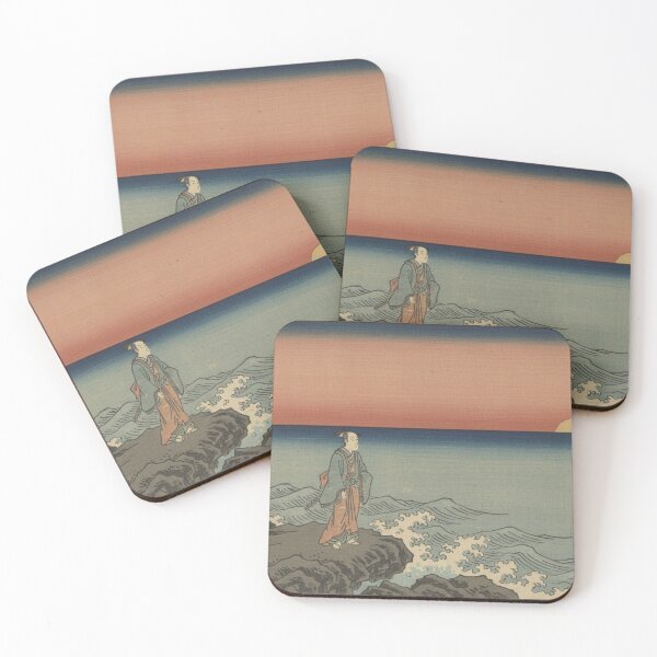 Item preview, Sunset Ocean Contemplation — Ukiyo-e Japanese Landscape Art designed and sold by UkiyoExplained.