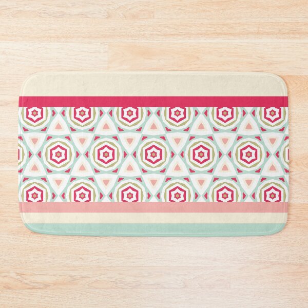 Item preview, Stripes Geometric Star Flowers Pattern Composition Nordic Color 02 designed and sold by Stefanie Boike.