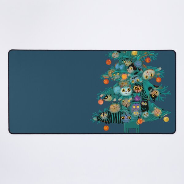 Item preview, Cat Christmas Tree | Cute Cat Decorating Christmas Tree Holiday Art designed and sold by Ruta.