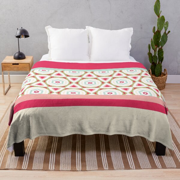 Item preview, Stripes Geometric Star Flowers Pattern Composition Nordic Color 03 designed and sold by Stefanie Boike.