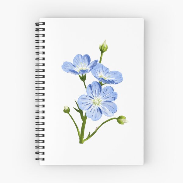 Item preview, Blue Flax Wildflowers Botanical Art Illustration designed and sold by RatnaSketch.