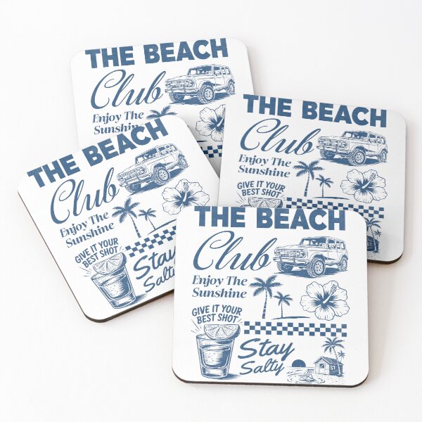 Item preview, The Beach Club Stay Salty Vintage Surf Jeep Summer – Retro Coastal Vacation  designed and sold by Golden Blaze Studio.